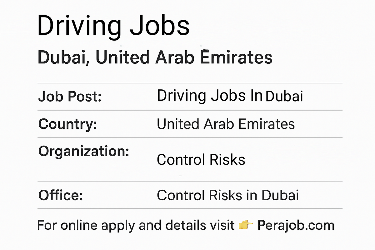 Driving Job in Dubai