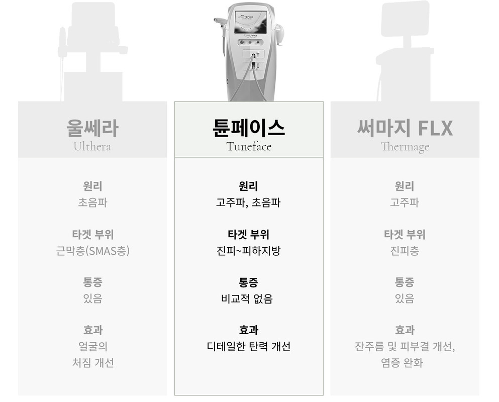 튠페이스 장비 비교