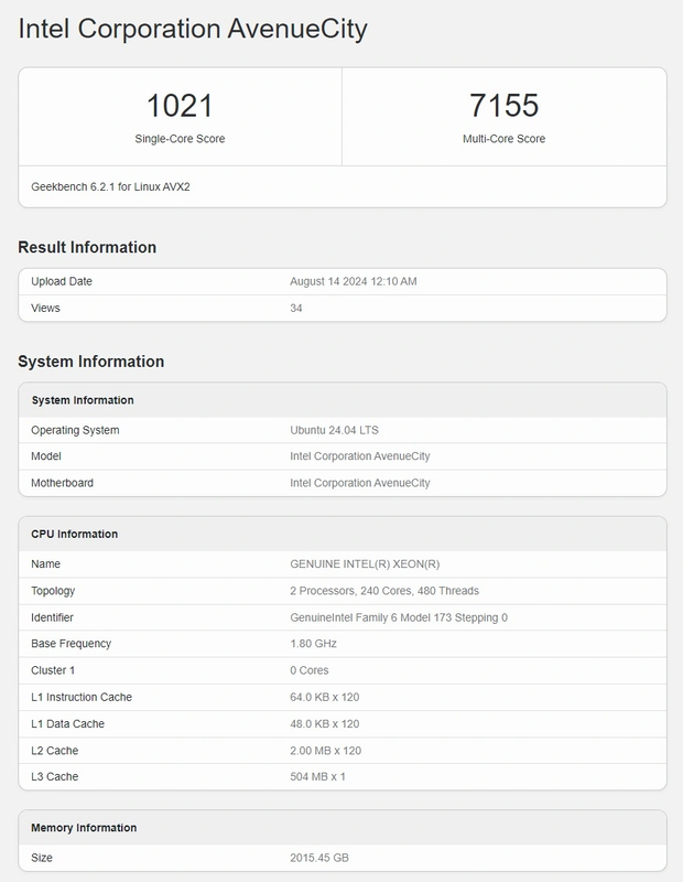 Este procesador tiene la frecuencia de una CPU comercial puede ser superior: 2,1 GHz