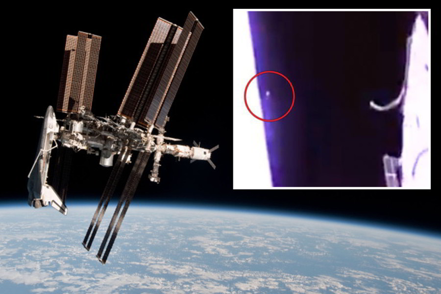 VIDEO Ovni nello Spazio: Telecamere ISS individuano UFO triangolare dietro SpaceX.