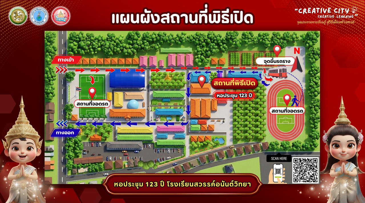 แผนผังสถานที่พิธีเปิดงาน