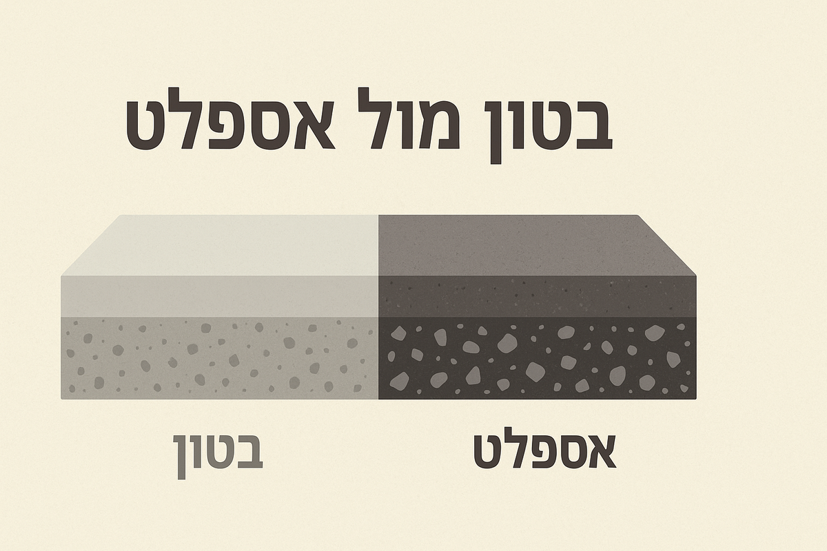 השוואת כביש בטון וכביש אספלט