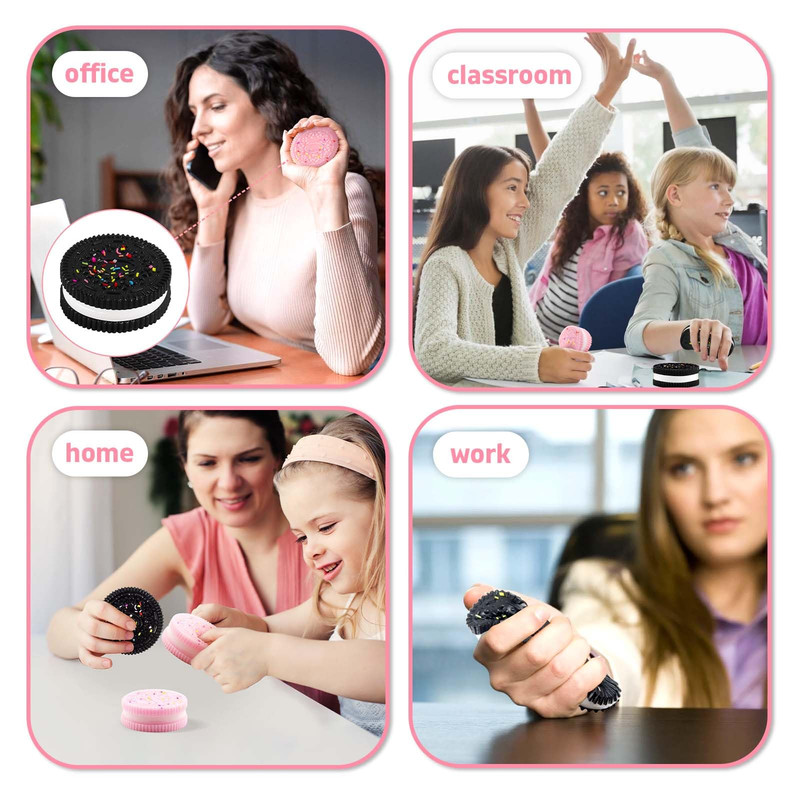 Jucarie Anti-Stres Oreo Roz Biscuit Silicone cu Design Ultra-Soft Mangaiere Senzoriala & Squeeze Reutilizabil pentru CopiiAdulti Cadou Anxietate & Accesoriu Birou (Testat 10.000+ Apasari) (6)