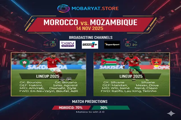 شعار مباراة المغرب وموزمبيق الودية