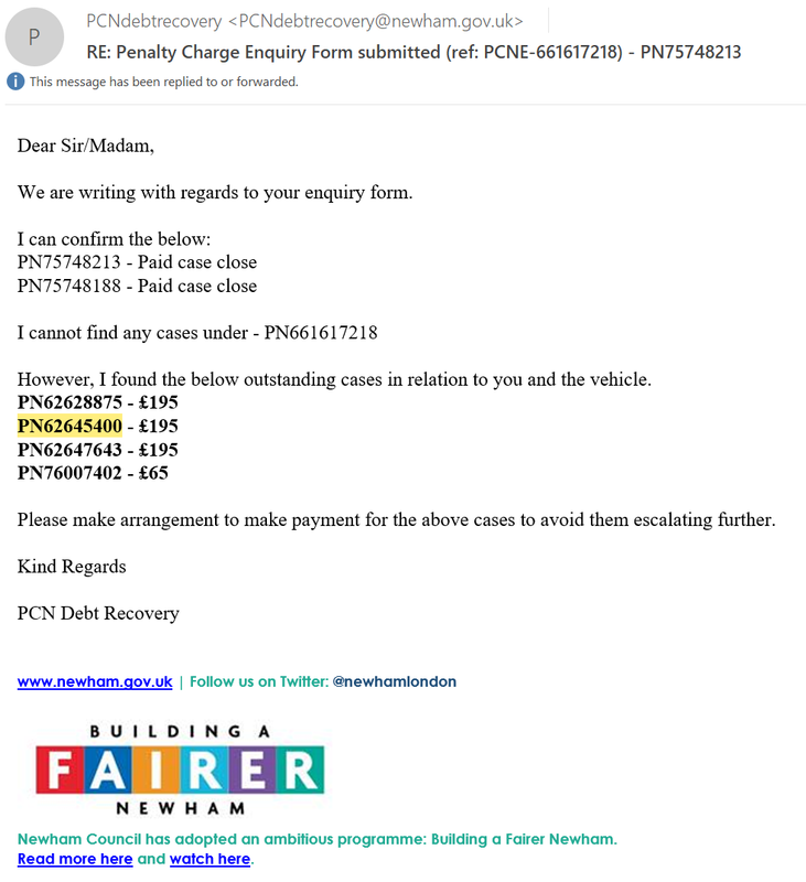 Council e-mail response