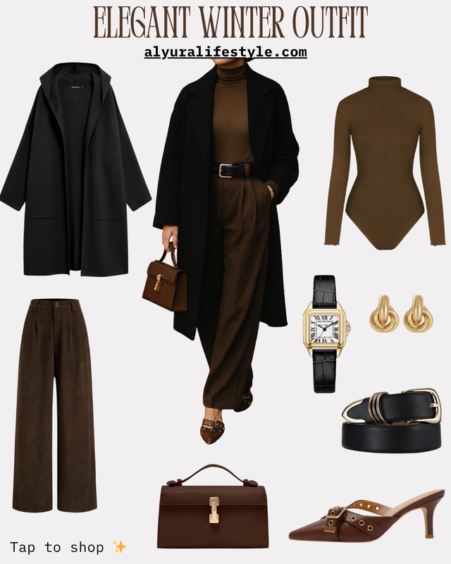 Elegant Winter Outfit 🖤