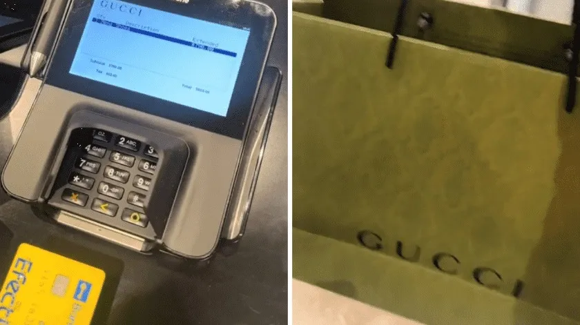 Mujer se graba pagando en Gucci con su tarjeta Coppel y se vuelve viral