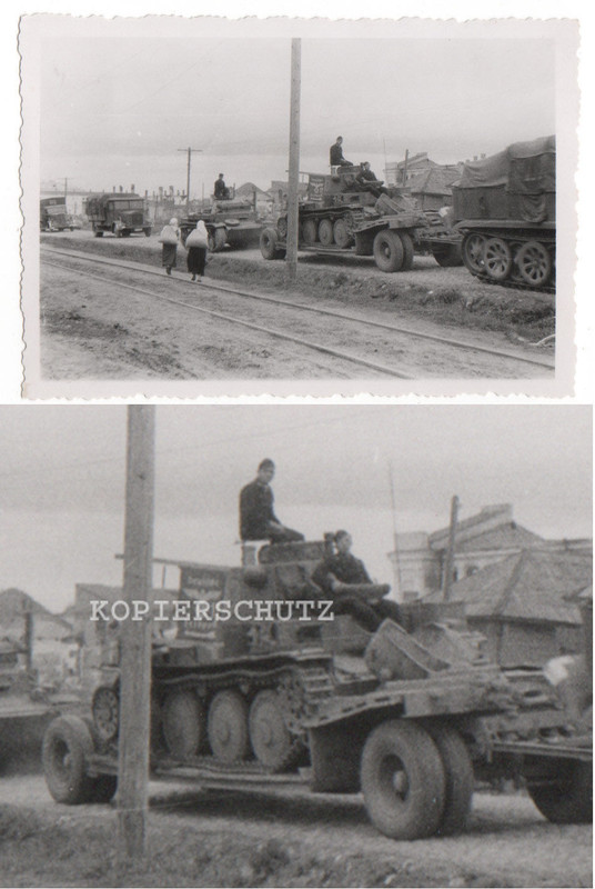 Original Foto deutscher Panzer auf Anhänger 2.WK
