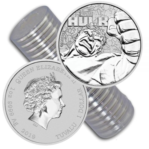 1 OZ TUVALU MARVEL SERIES HULK .9999 Hulk-200