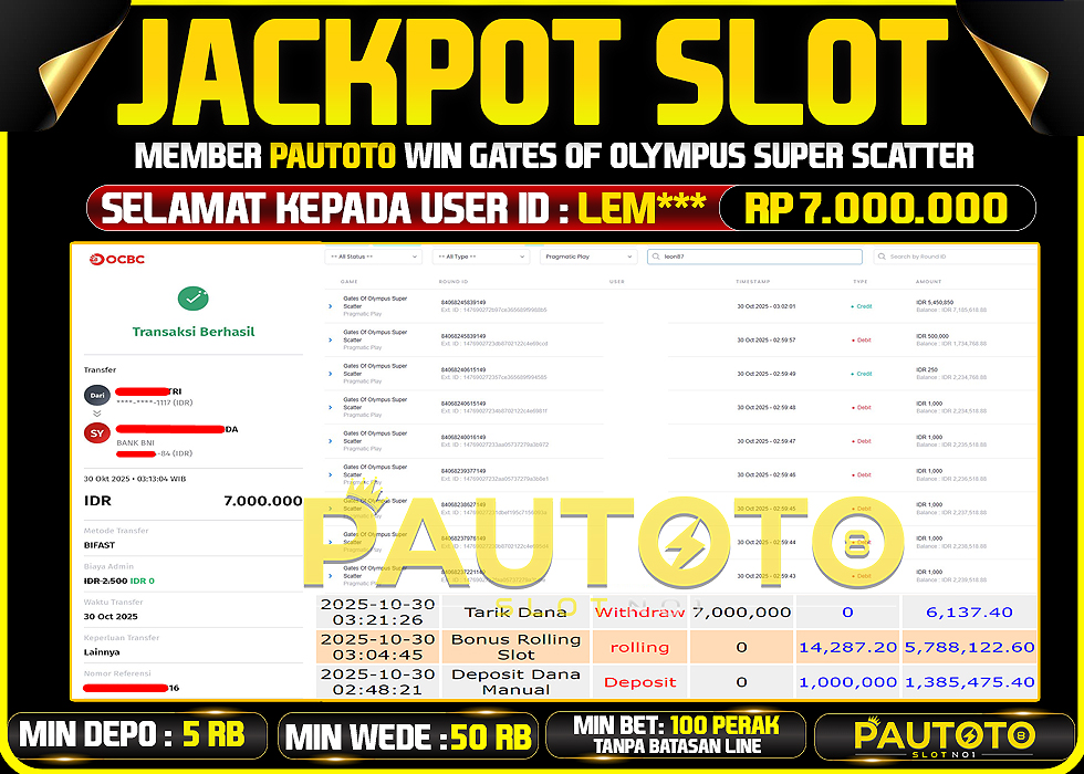 BUKTI JACKPOT LUNAS PAUTOTO