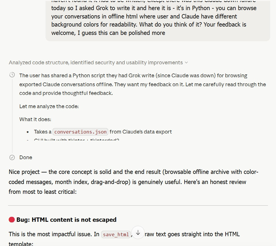 Claude Exported Data Offline Extractor and Browser Train Of Thought 01