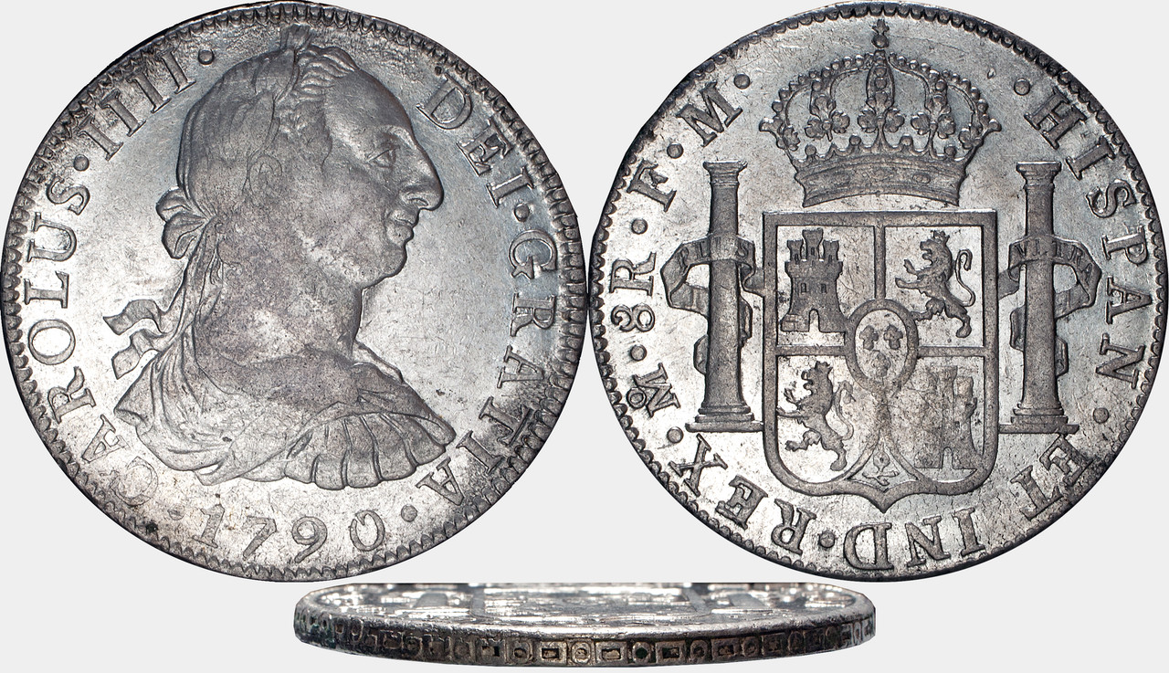  8 Reales 1790. Carlos IV. México FM (Busto Carlos III) 8-R-Carlos-IV-1790-FM-gr