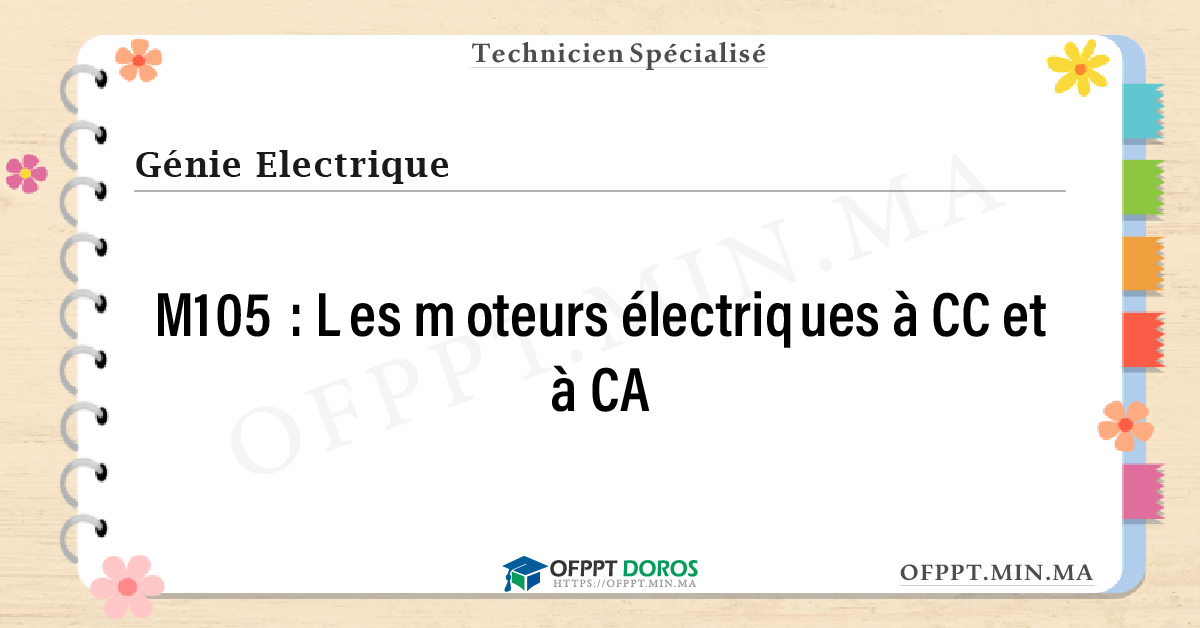 Sommaire détaillé du cours Les moteurs électriques à CC et à CA M105 OFPPT - Structure du module