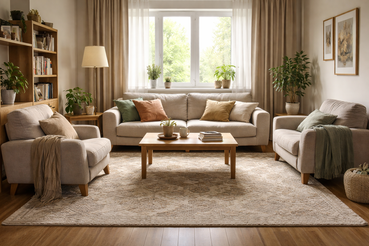 ковры помогают перепланировать пространство