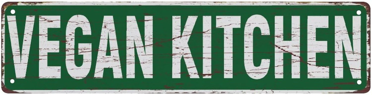 Vintage Metal Tin Sign Vegan Kitchen Rustic Metal Tin Sign Home Outdoor Art Wall Decorations For Caf