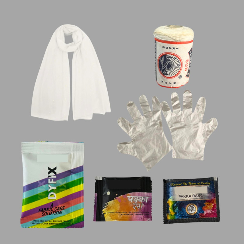 Penkraft Tie And Dye Art on Stole DIY Kit | Complete DIY Craft Kit for Beginners & Hobby Artists