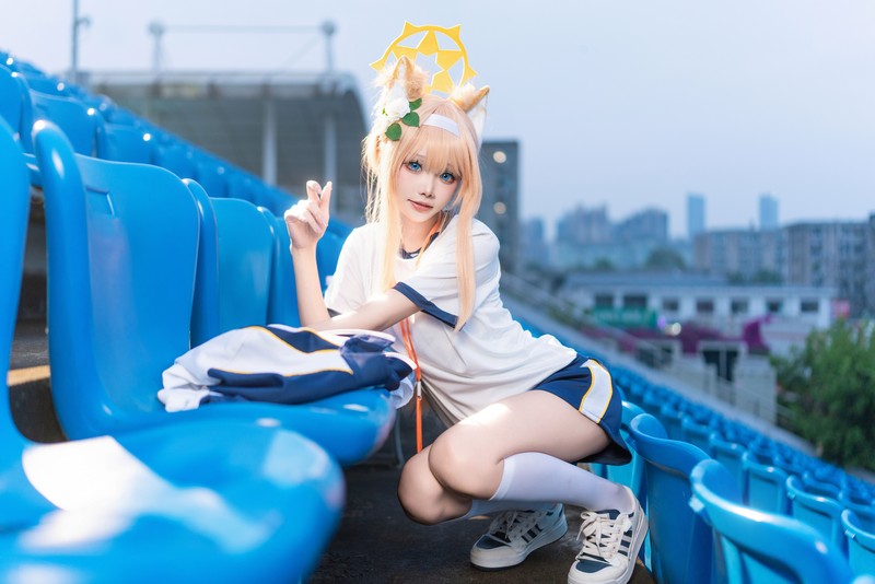 艾西Aiwest 碧蓝档案伊落玛丽体操服Cosplay写真图集 高清美图 44P (178MB)插图9