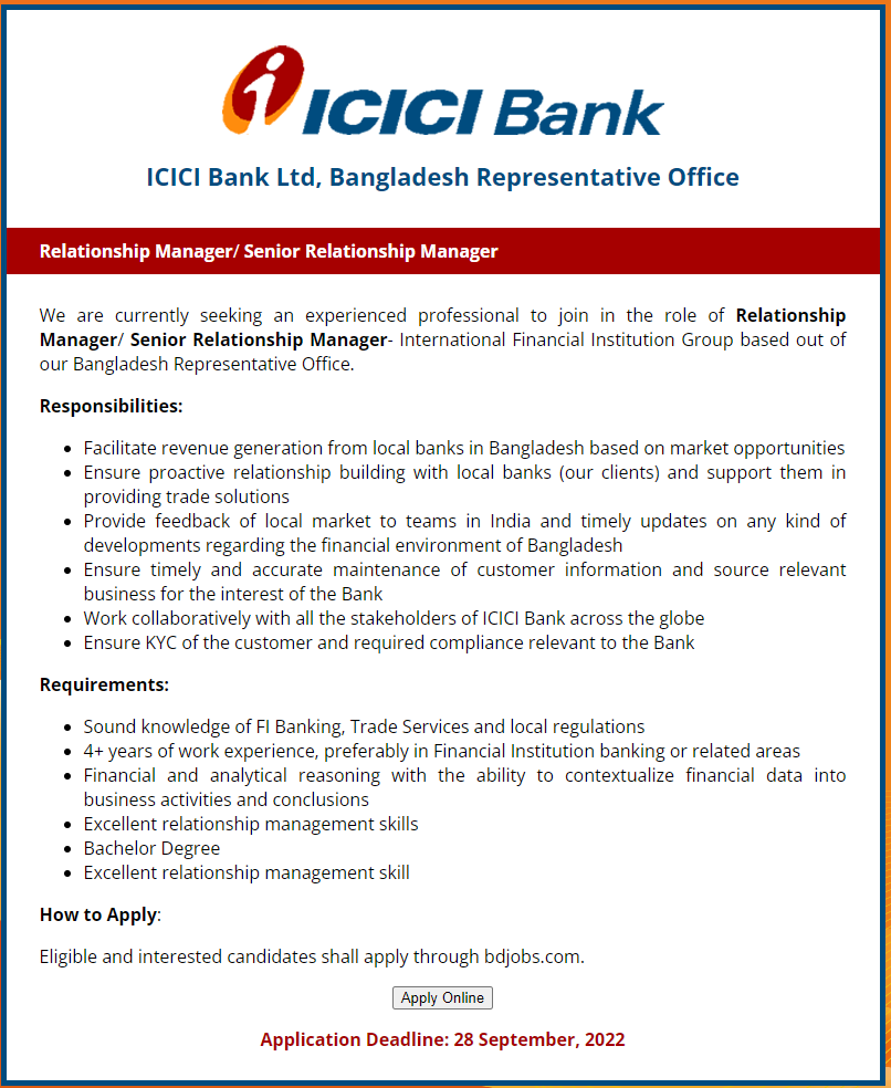 ICICI Bank Job Circular 2022 Image
