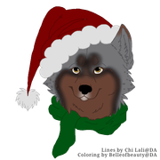 Christmas Sayori (lines are by Chi lali on DA and coloring goes to Akira fire on WP and/or Belleofbe