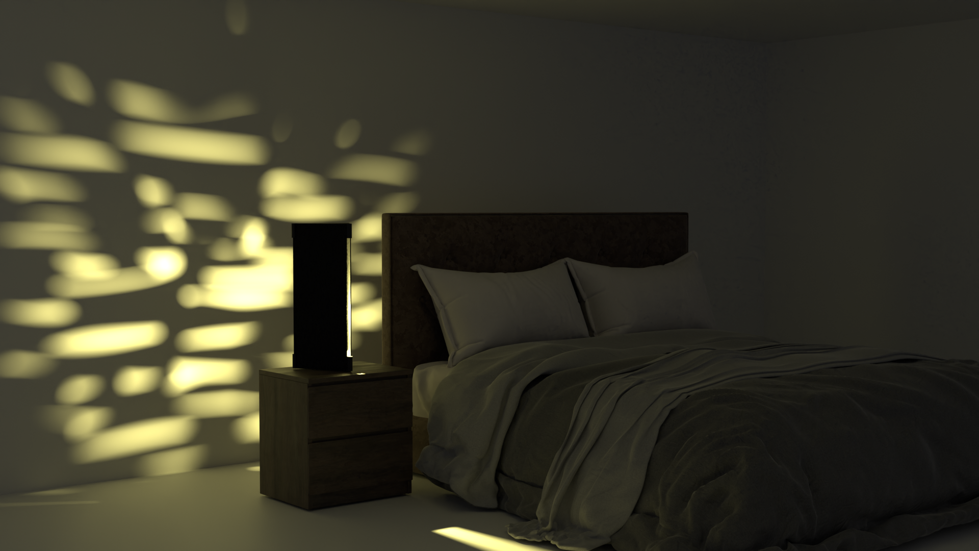 Lamp light in one of the adjustable night modes