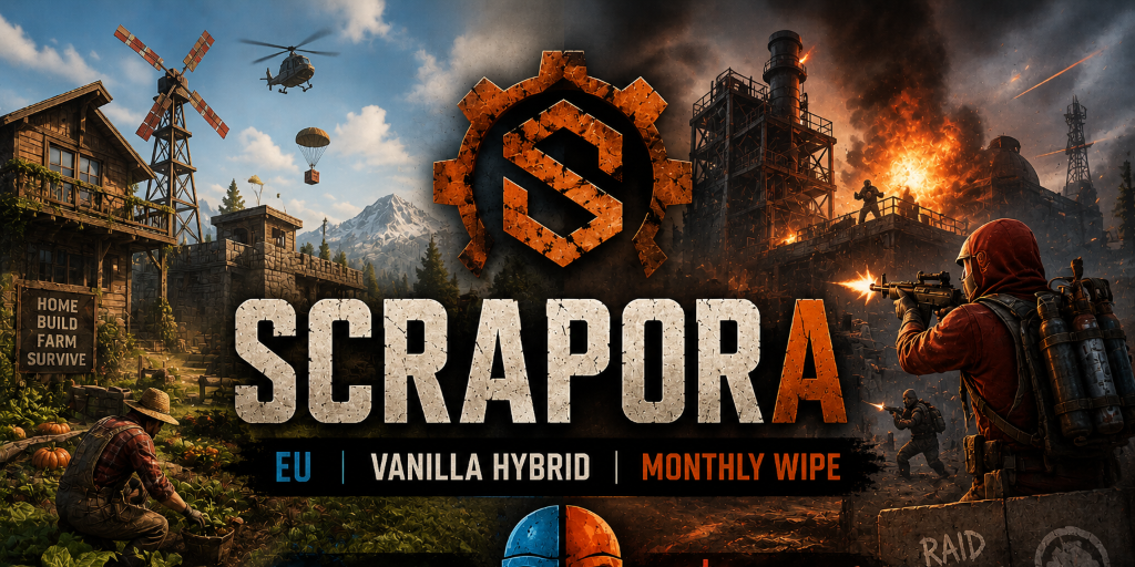 Баннер сервера Scrapora|Hybride|PVEPVP|MonthlyWipe