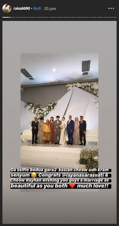 Raisa dan Hamish Daud turut hadir di pernikahan Isyana