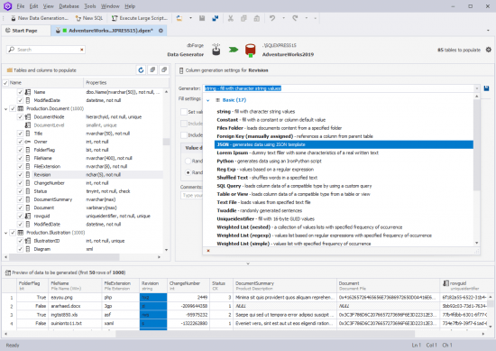 dbForge Data Generator for SQL Server 4.5.19