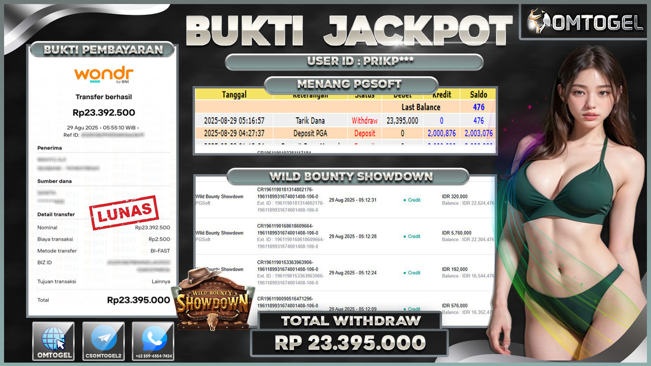 OMTOGEL JACKPOT PGSOFT WILD BOUNTY SHOWDOWN 23 JUTA DI BAYAR LUNAS ,-