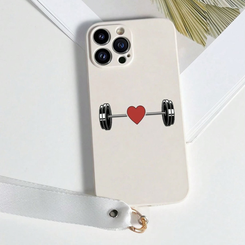 Foto de Funda con diseño de gimnasio. Incluye correa de mano.