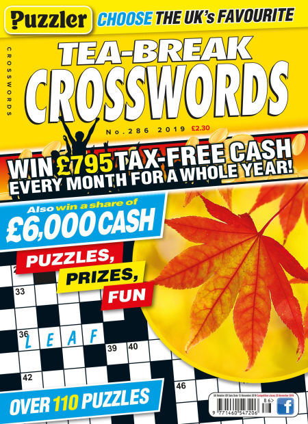 Puzzler Tea-Break Crosswords - Issue 286, 2019 Puzzler Tea-Break Crosswords - Issue 286, 2019