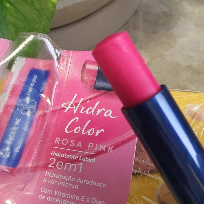 NIVEA Hidratante Labial Hidra Color 2 em 1 Rosa Pink 4,8g