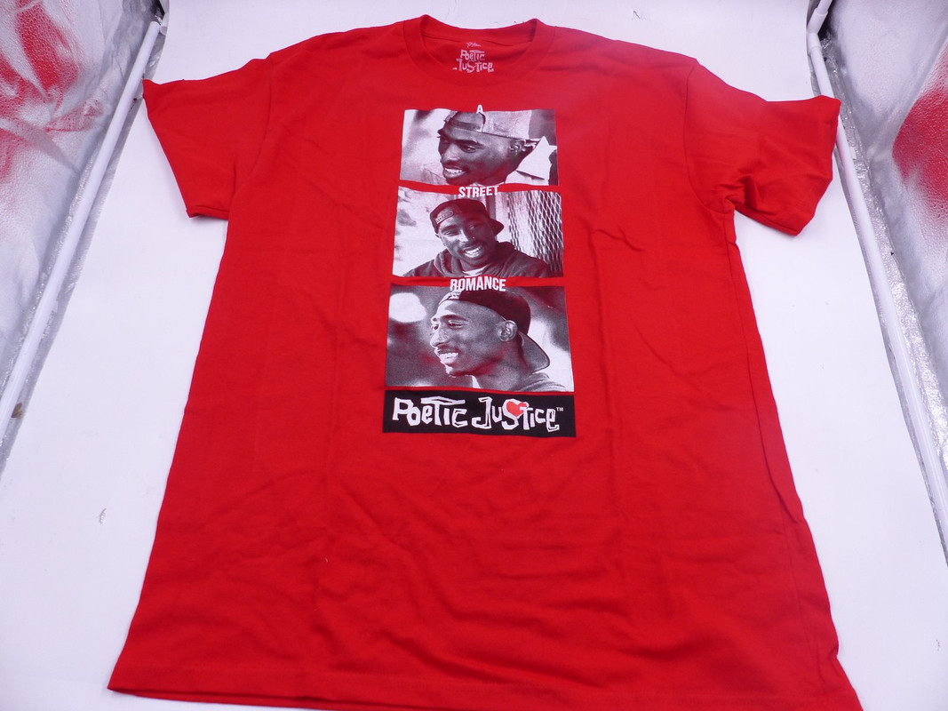PHILCOS POETIC JUSTICE "A STREET ROMANCE" TUPAC MENS RED T-SHIRT SIZE 2XL