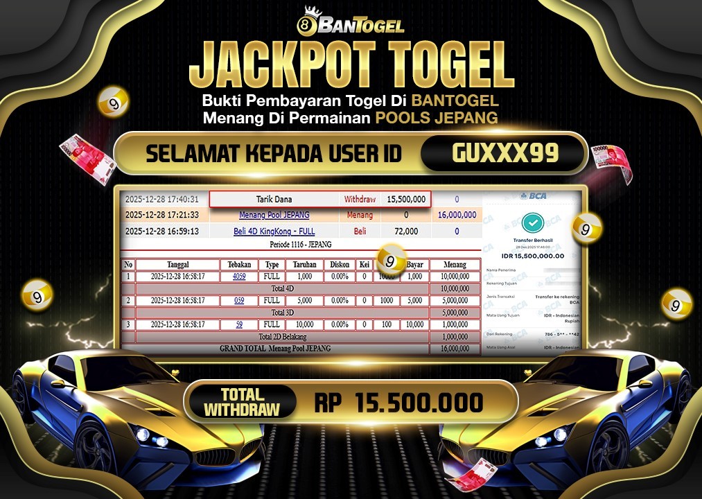 BUKTI JACKPOT LUNAS BANTOGEL