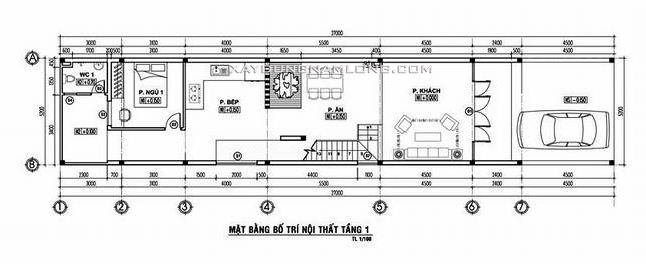 Bản vẽ thiết kế nhà ống 5x20m 2 tầng hiện đại - Câu lạc bộ Violet ...