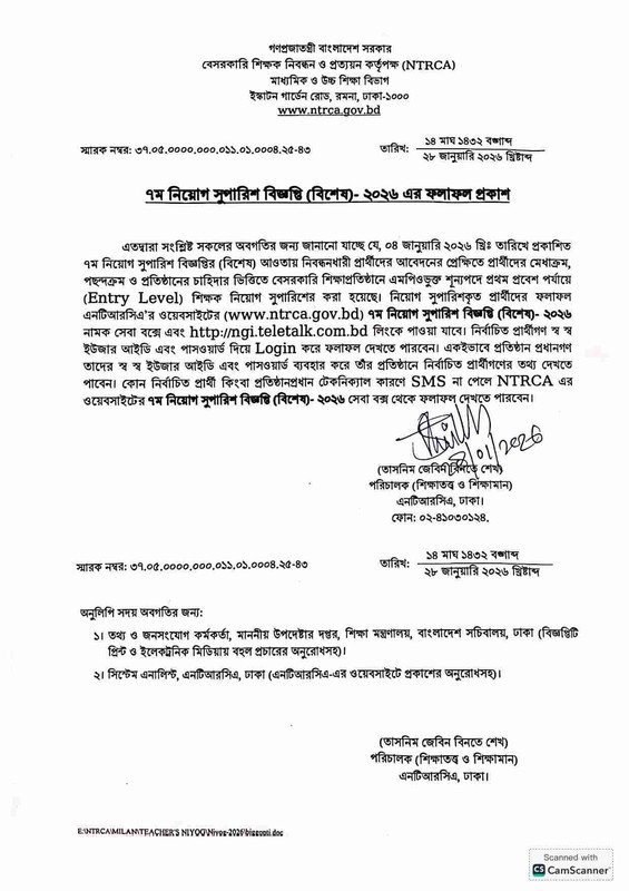 7th Gono Biggopti Result 2026