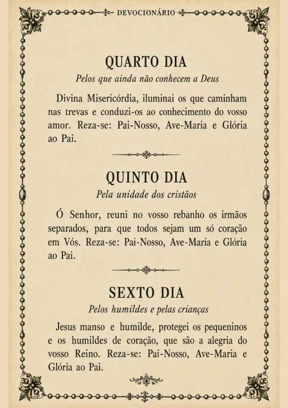 Página da novena à Divina Misericórdia
