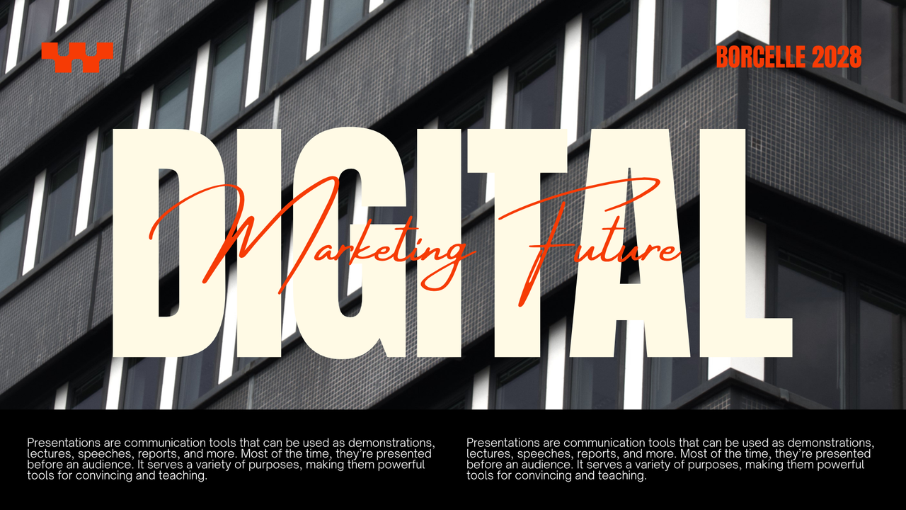 Orange and Black Bold Grunge Digital Marketing Presentation