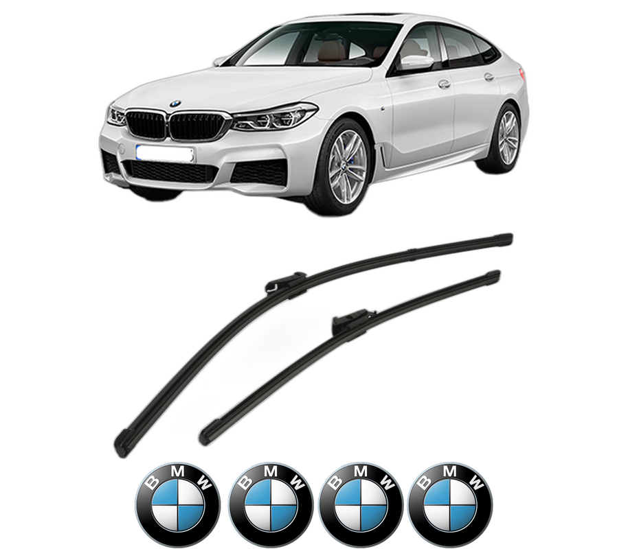 Set stergatoare auto BMW Seria 6 Gran Turismo (G32) din 2017-2020, pentru parbriz auto, 2 bucati, Valeo Silencio, din cauciuc siliconat rezistent, 4 Stickere Auto BMW Seria