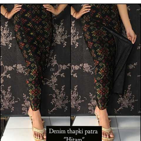 10 Rok Span Batik Panjang Warna Hitam Dengan Harga Murah 