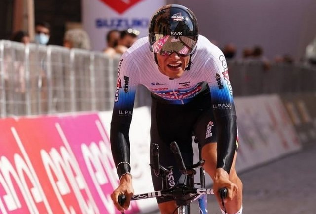 Baroncini al traguardo della crono di Guastalla (© Giro dItalia U23)