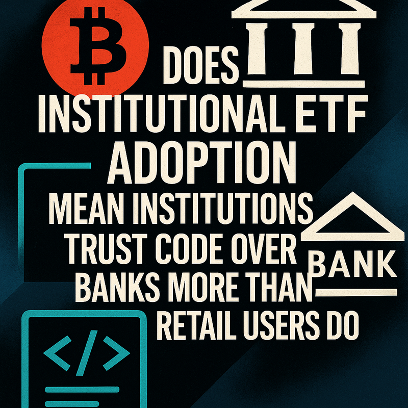 Does institutional ETF adoption mean institutions trust code over banks more than retail users do
