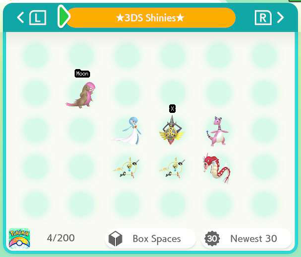 Harmony Friends' shinies hunted/hatched on 3DS
