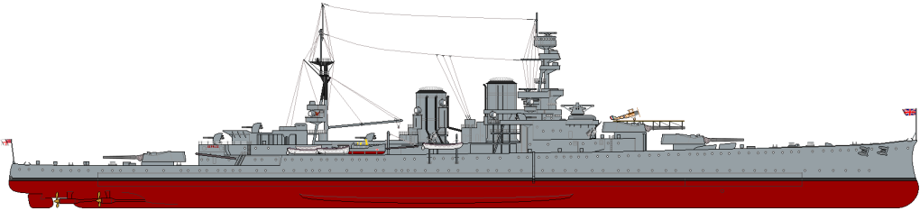 Dibujo del HMS Repulse en 1919 Dibujo del HMS Repulse en 1919