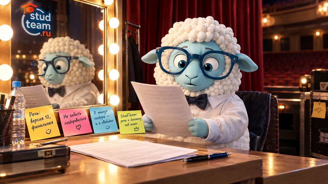 the sheep holding a printed speech in its hands