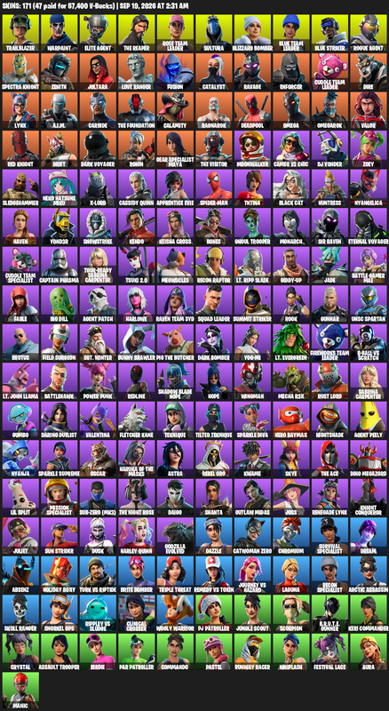 171 Skins OG STW The Reaper Take The L Omega (Stage 5) Elite Agent Omega Drift Rogue