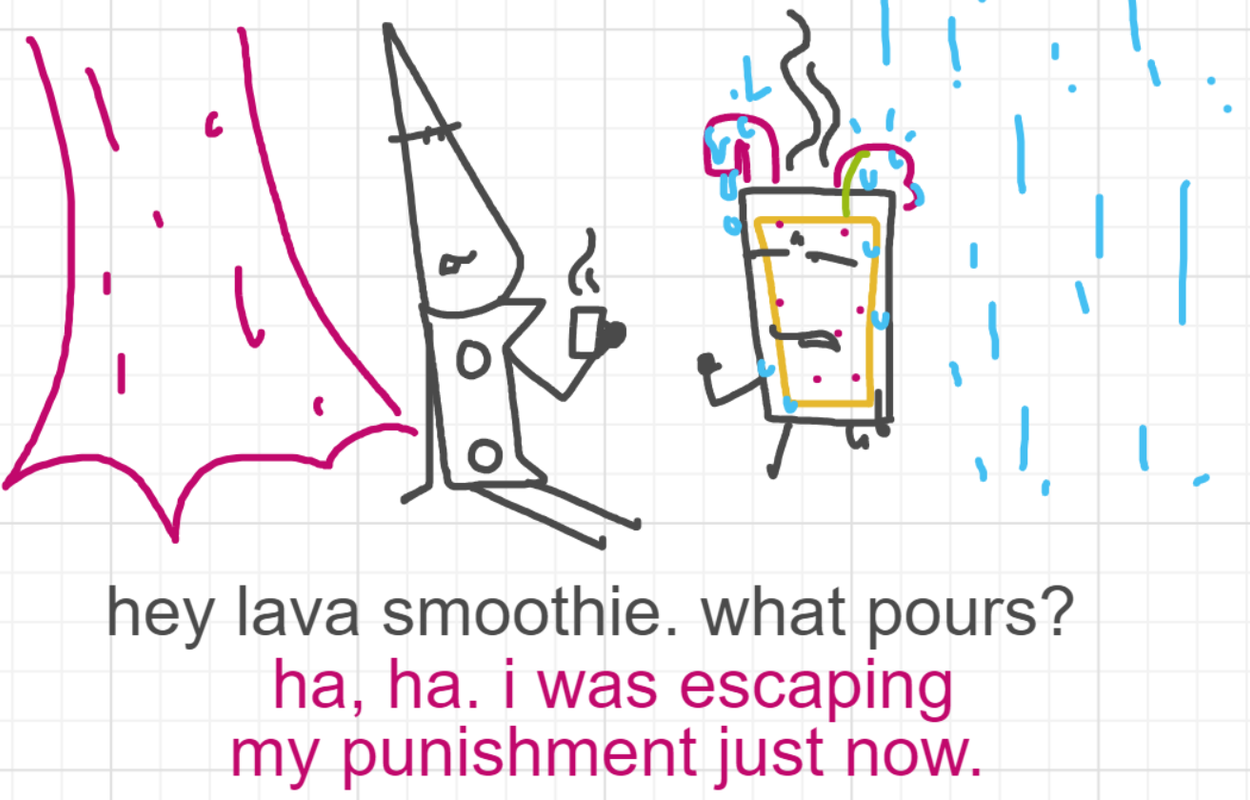 A panel from A Murder On The, episode six of the Board Boards object show by Furretwalk/WalkingFurret.
