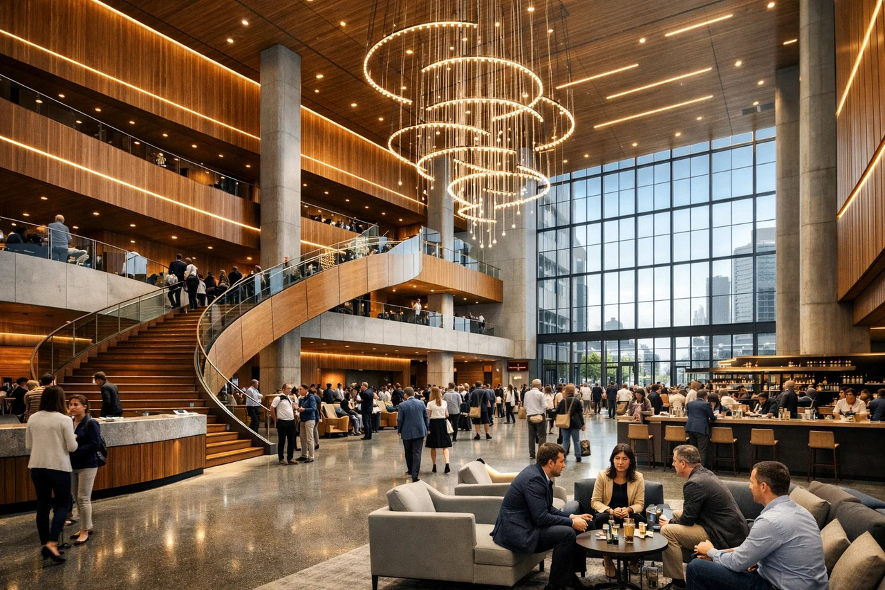 Perspective from the public foyer area.