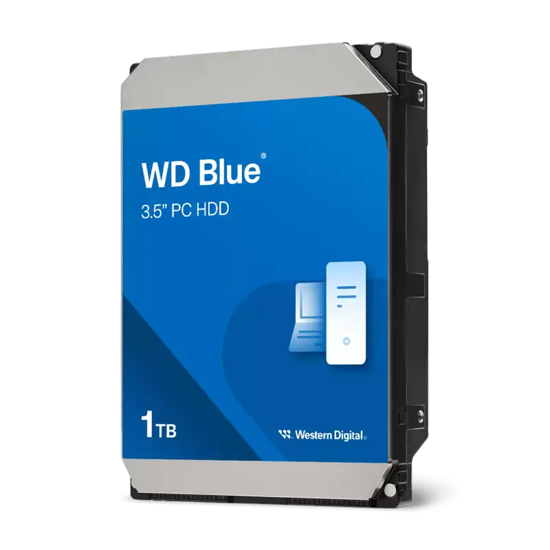 Disco duro de 3.5 pulgadas Western Digital de la serie Blue.