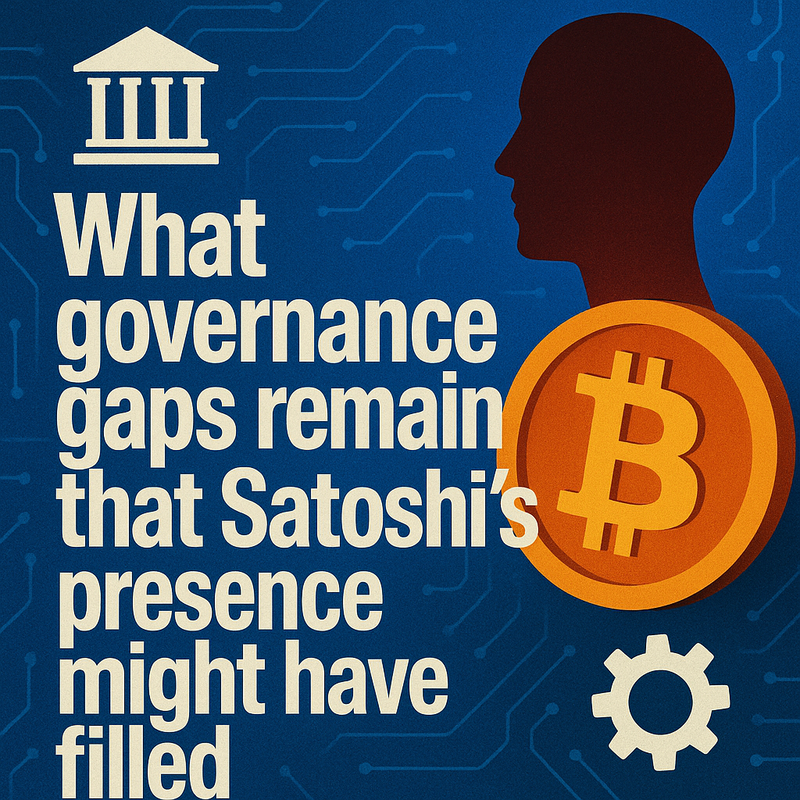 What governance gaps remain that Satoshi's presence might have filled