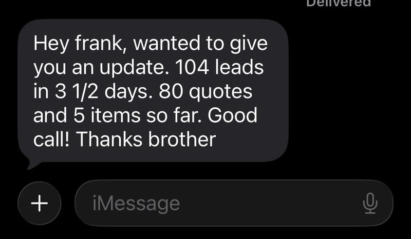 Social proof — Agent win with Quotely